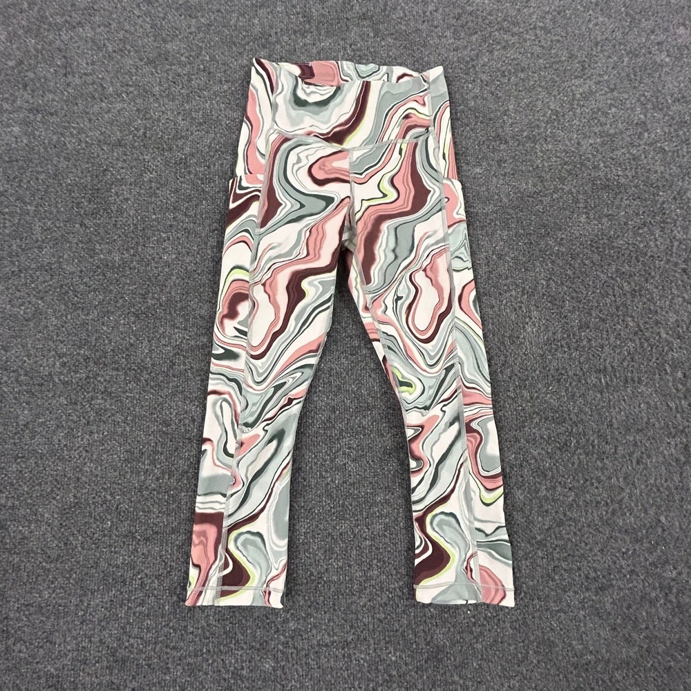 Athleta Capri Leggings Womens Size XS Multicolor Marble Ultimate Stash Pocket